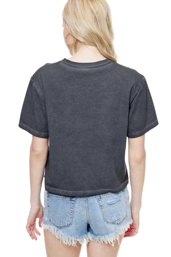 Lunar Washed S/S Faux Crop Tee