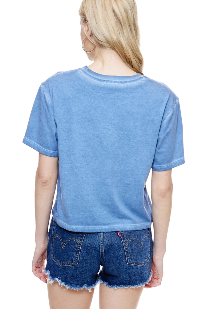 Lunar Washed S/S Faux Crop Tee