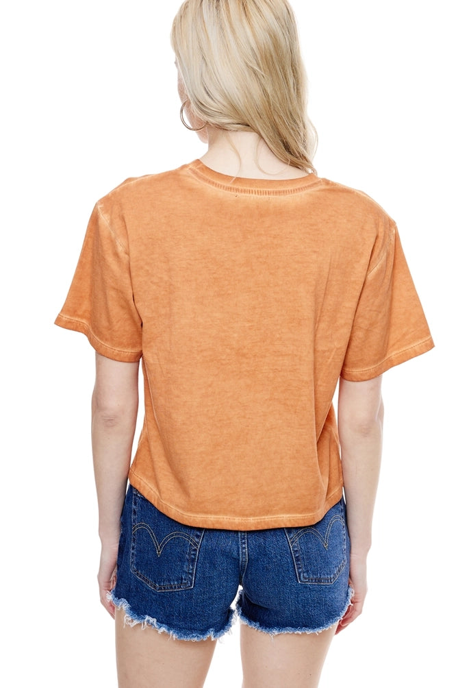 Lunar Washed S/S Faux Crop Tee