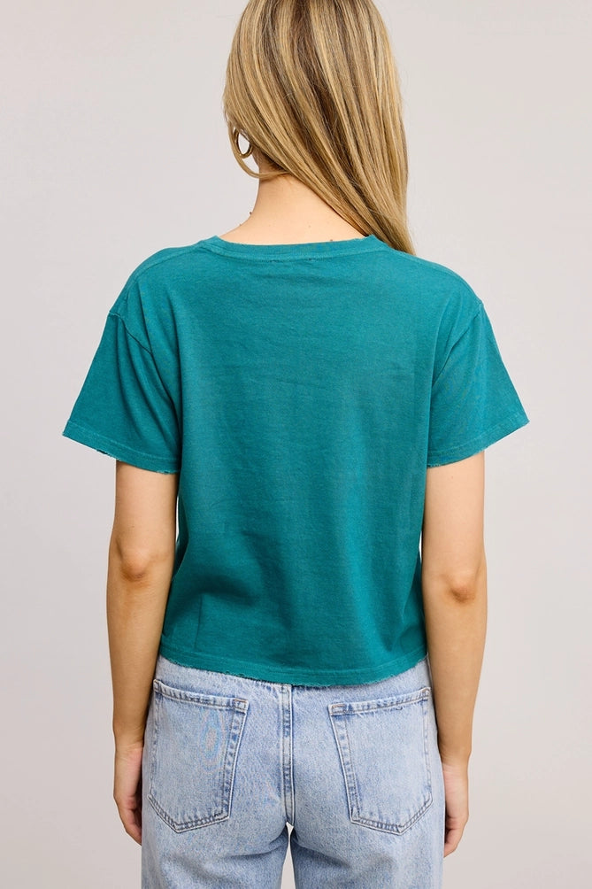 S/S Seamless Faux Crop with Grinded Edges